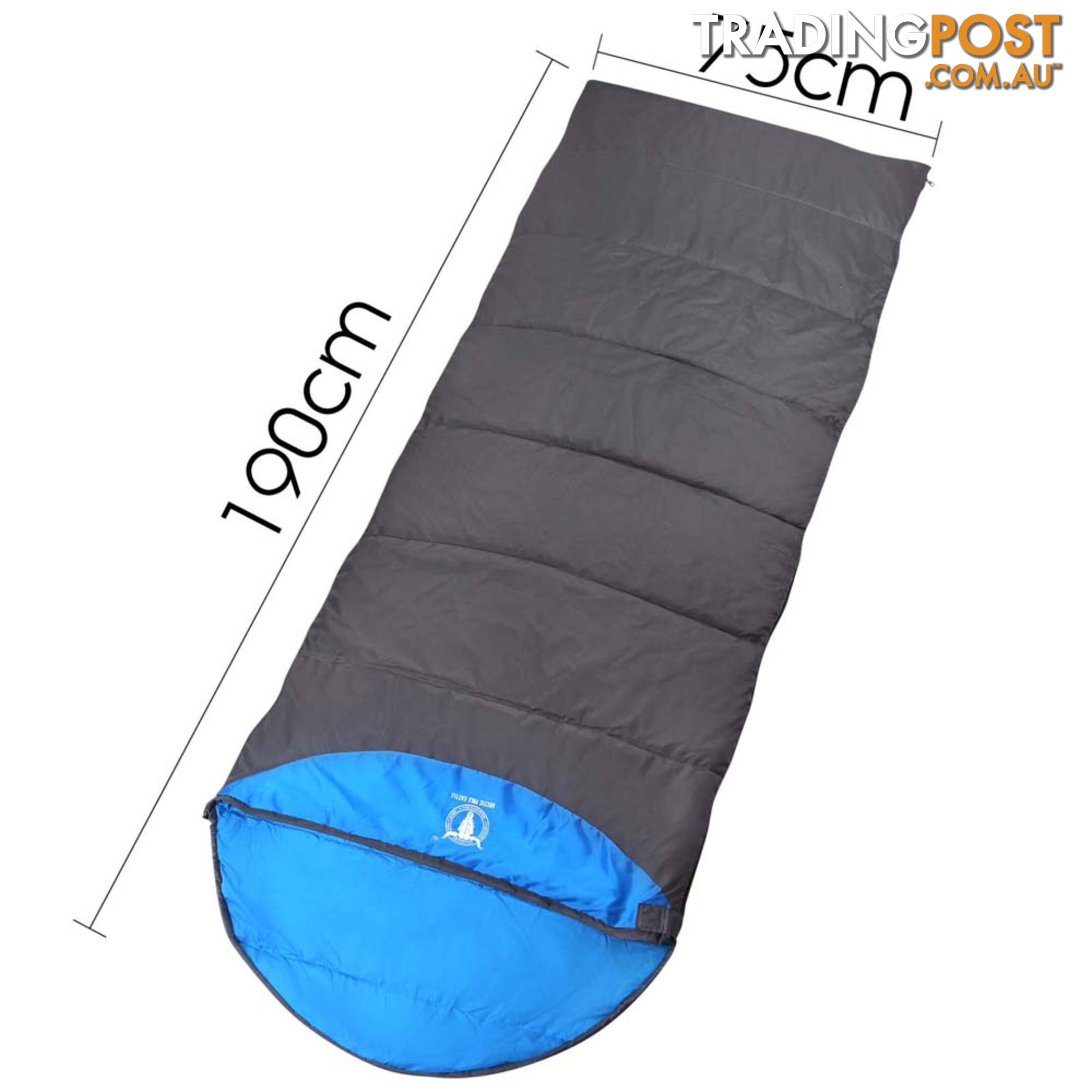 Single Camping Envelope Sleeping Bag Blue Grey