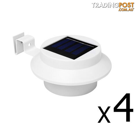 Set of 4 LED Solar Powered Fence Gutter Light White