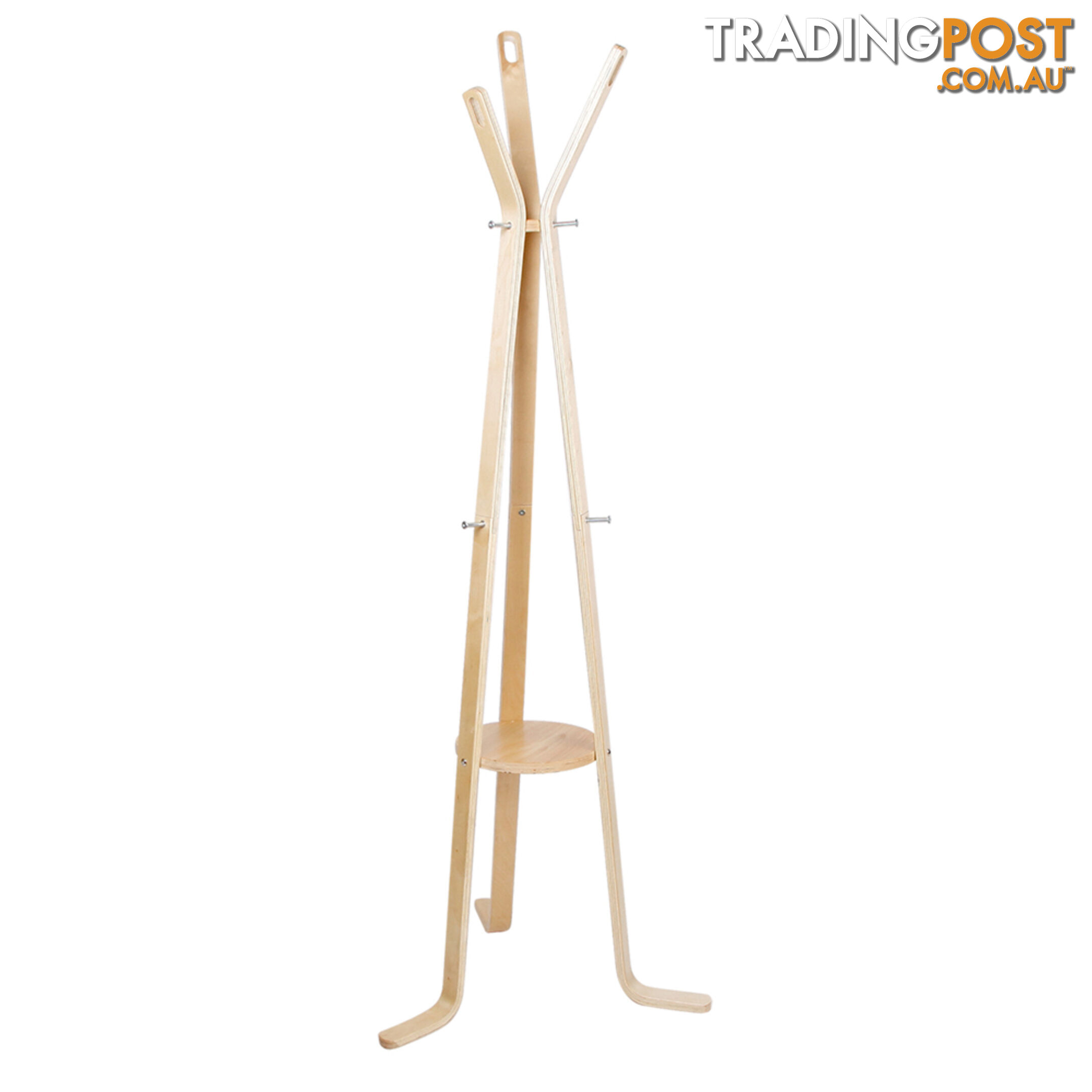 Wooden Coat Rack Clothes Stand Hanger Light Wood