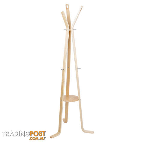 Wooden Coat Rack Clothes Stand Hanger Light Wood