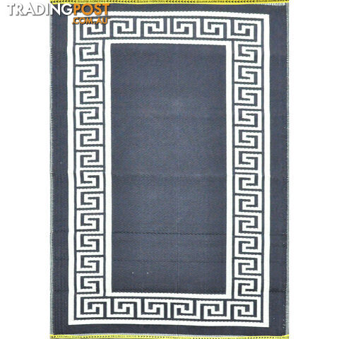 Greek Key Rug Black & Cream 150x240cm