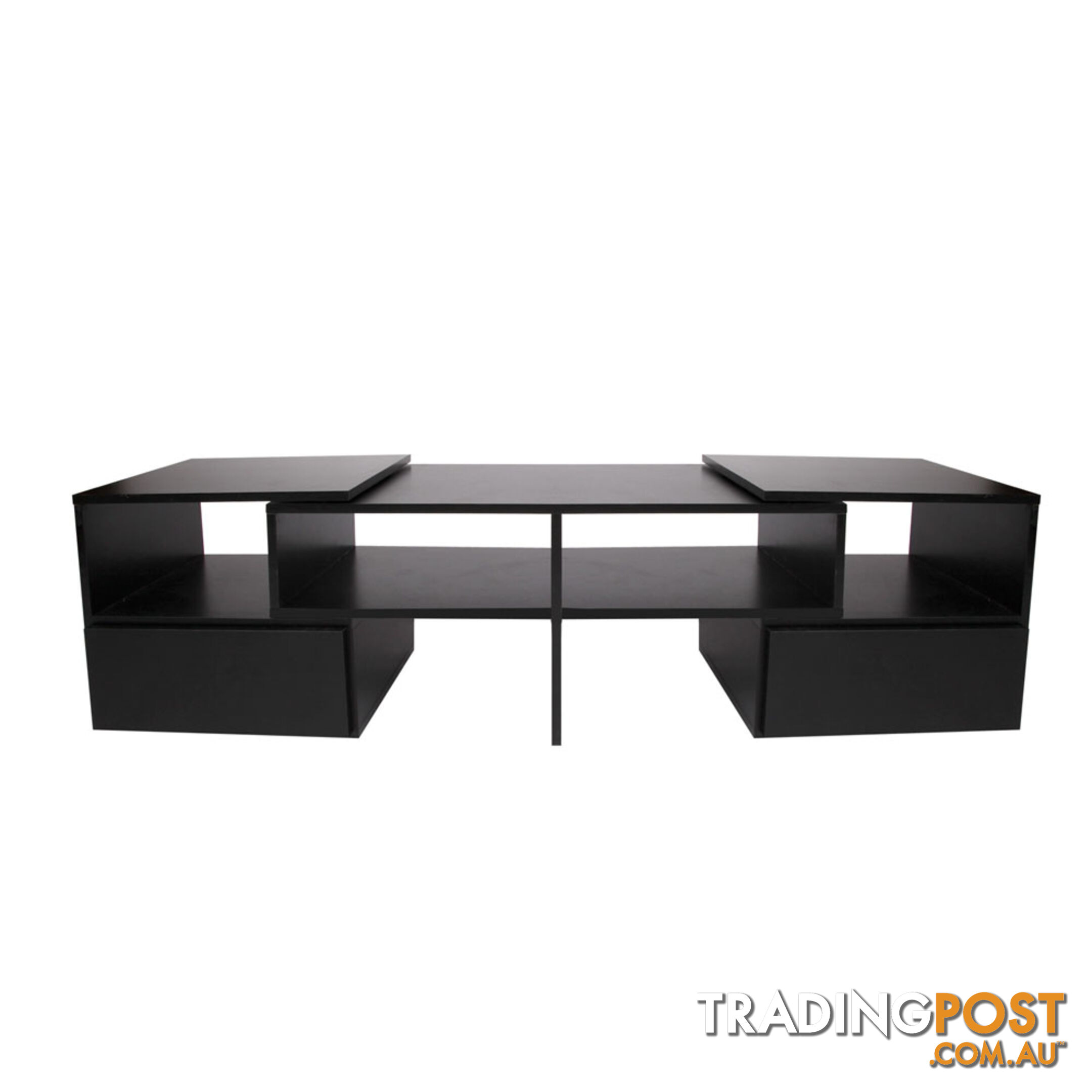 TV Stand Entertainment Unit Adjustable Cabinet Black