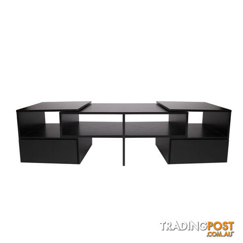 TV Stand Entertainment Unit Adjustable Cabinet Black