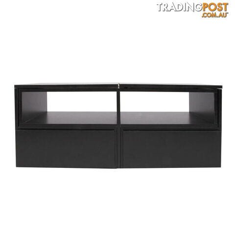 TV Stand Entertainment Unit Adjustable Cabinet Black