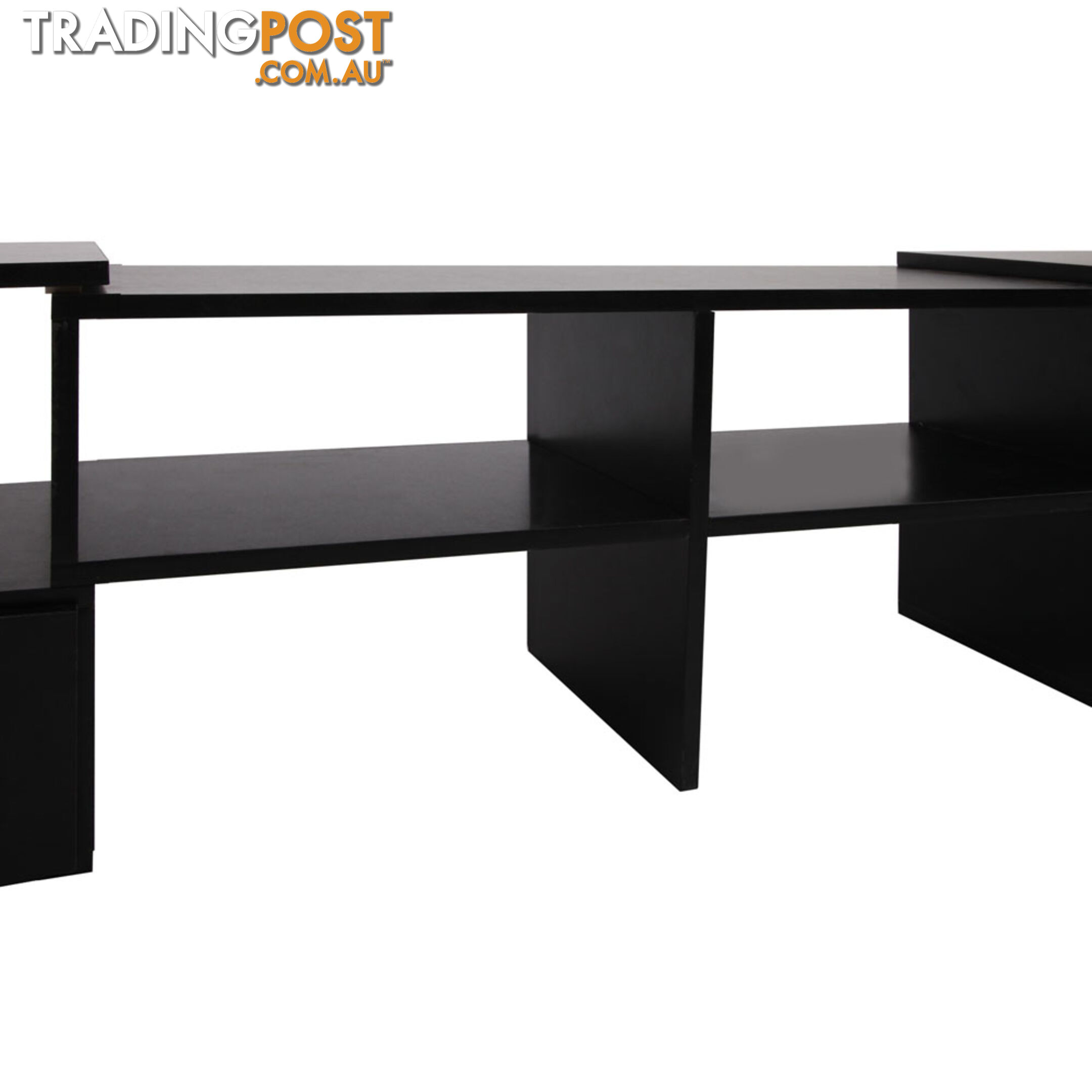 TV Stand Entertainment Unit Adjustable Cabinet Black