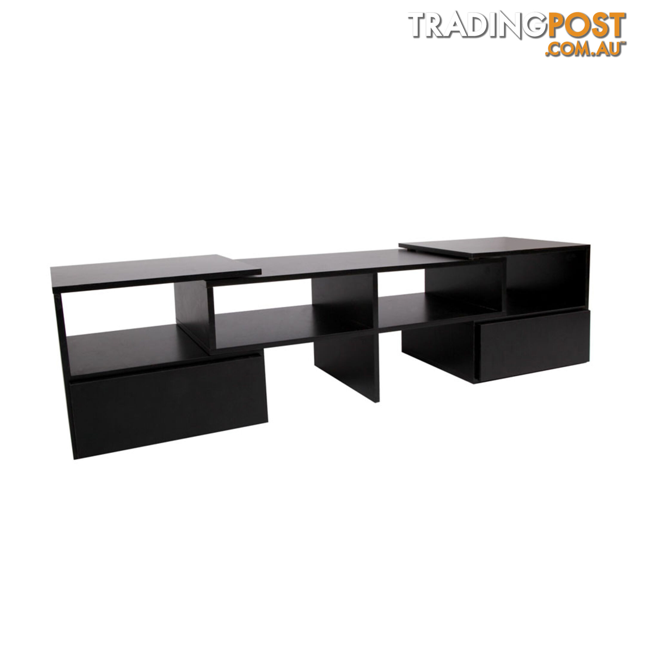 TV Stand Entertainment Unit Adjustable Cabinet Black