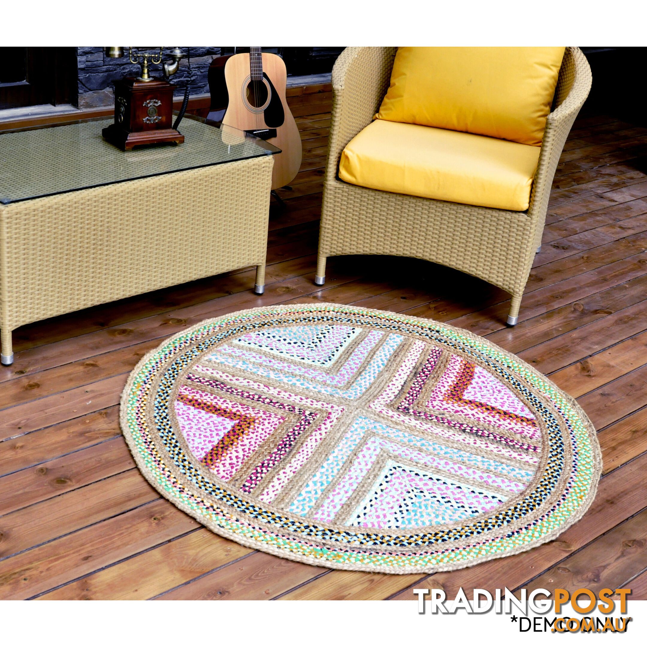 The X Round Rug Multi Colour 120x120cm