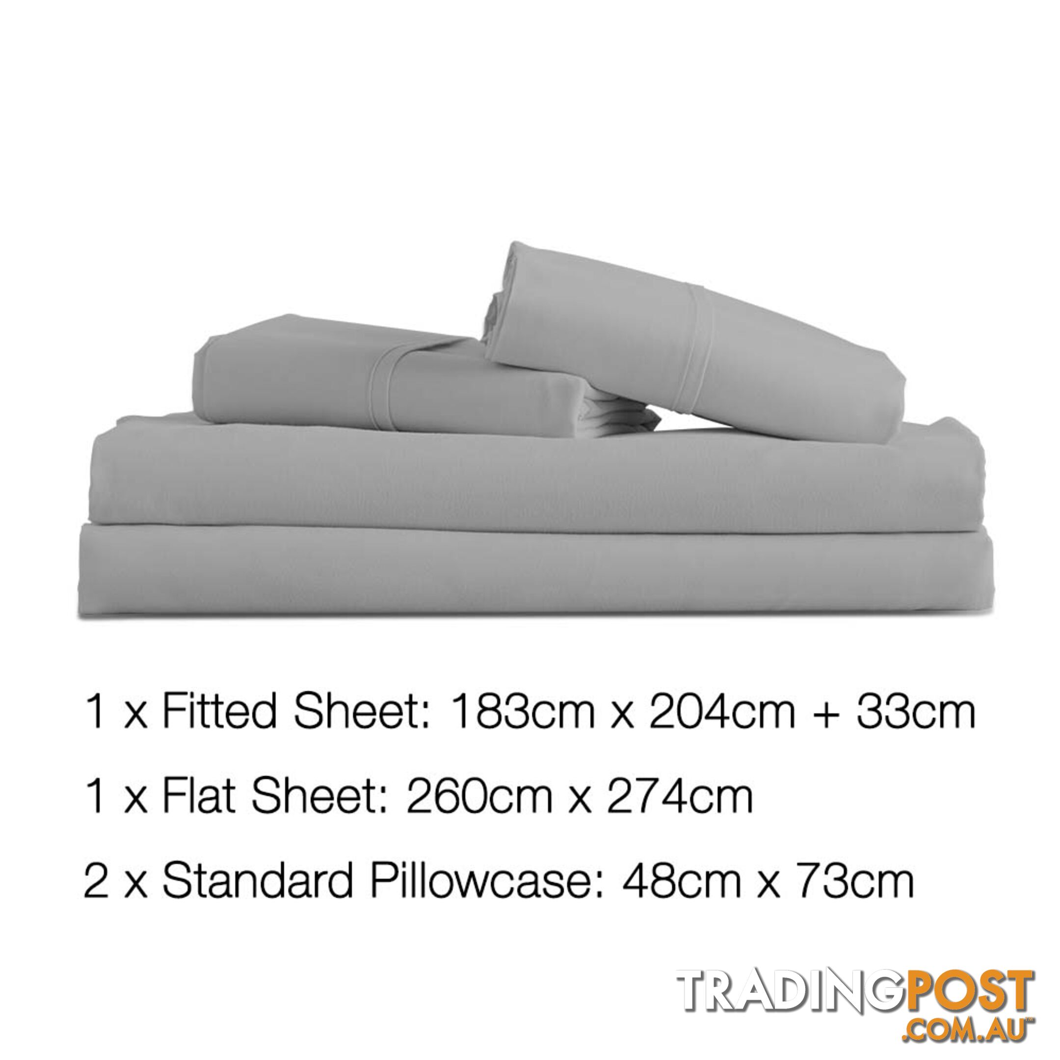 4 Piece Microfibre Sheet Set King _  Grey