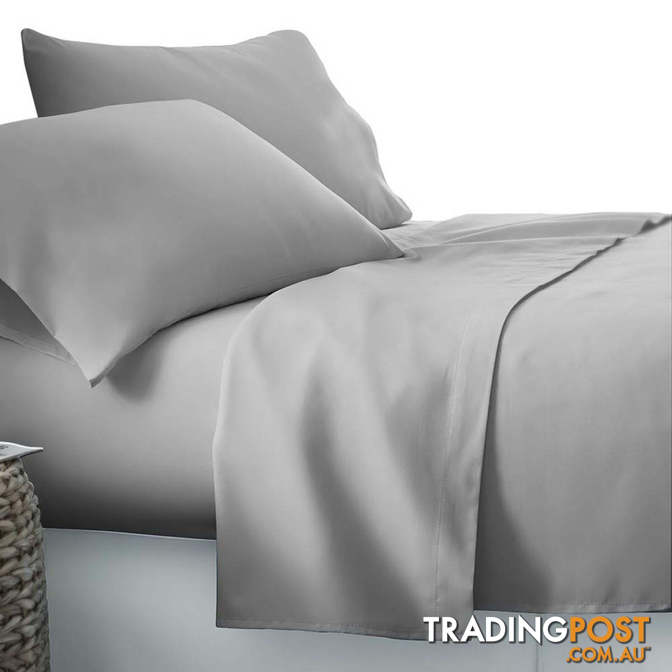 4 Piece Microfibre Sheet Set King _  Grey