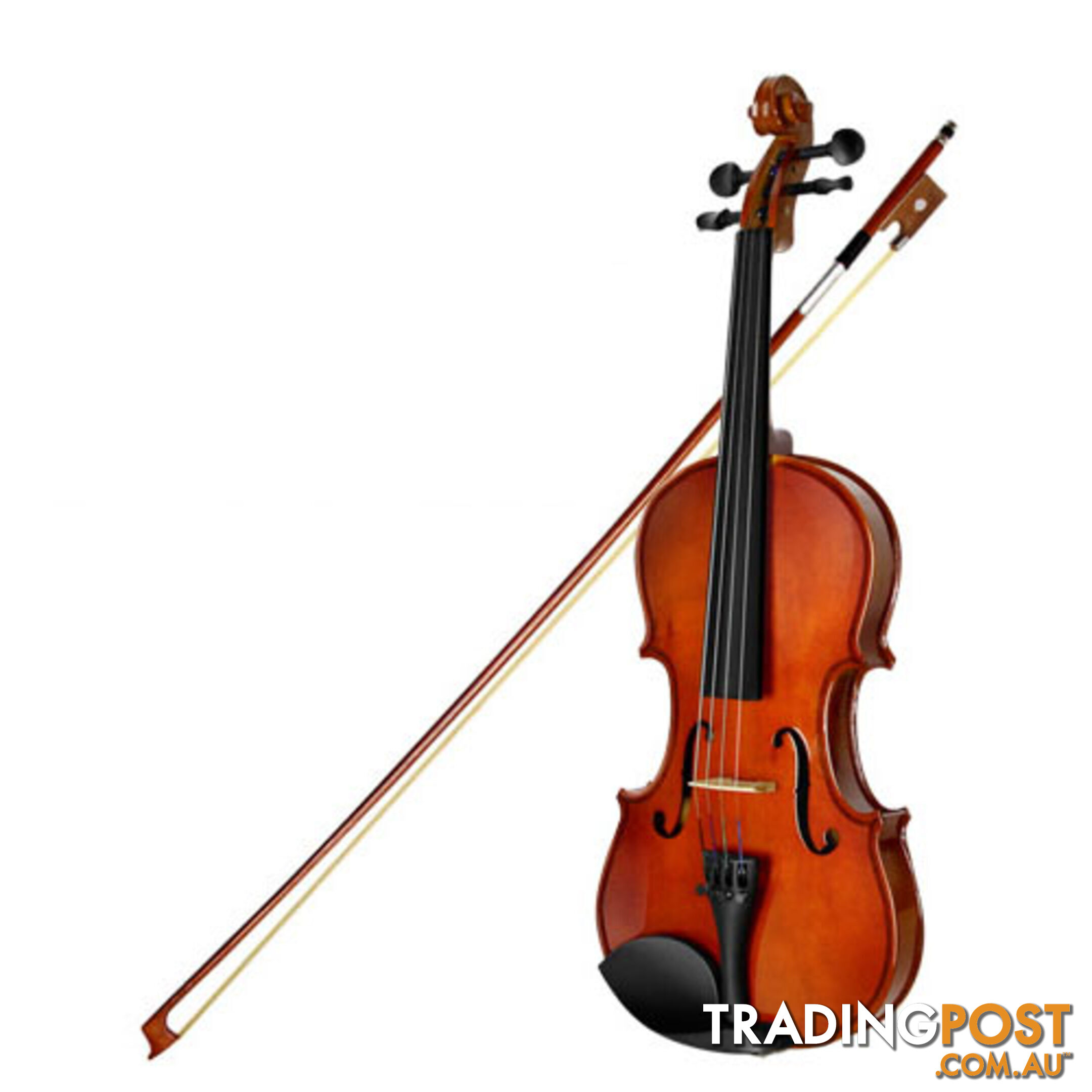 Full Size 4/4 Natural Wooden Beginner Violin Set Brown