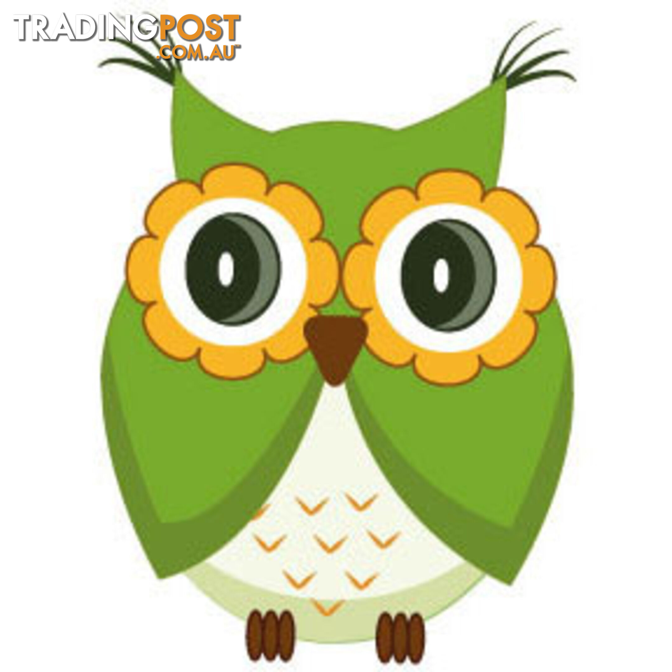 10 X Cute green owl Wall Sticker - Totally Movable