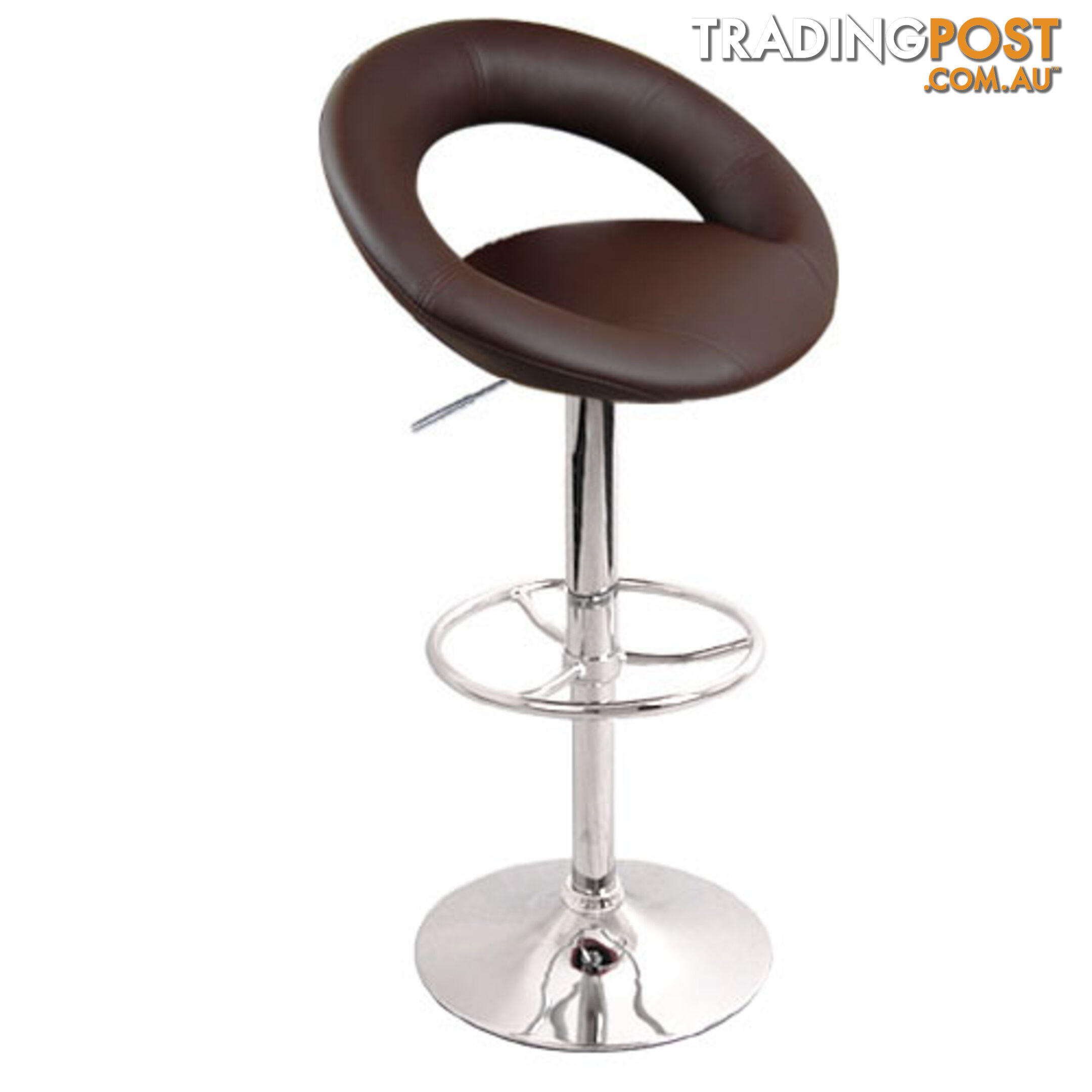 Set of 2 PU Leather Kitchen Bar Stool Chocolate