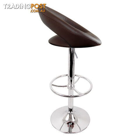 Set of 2 PU Leather Kitchen Bar Stool Chocolate