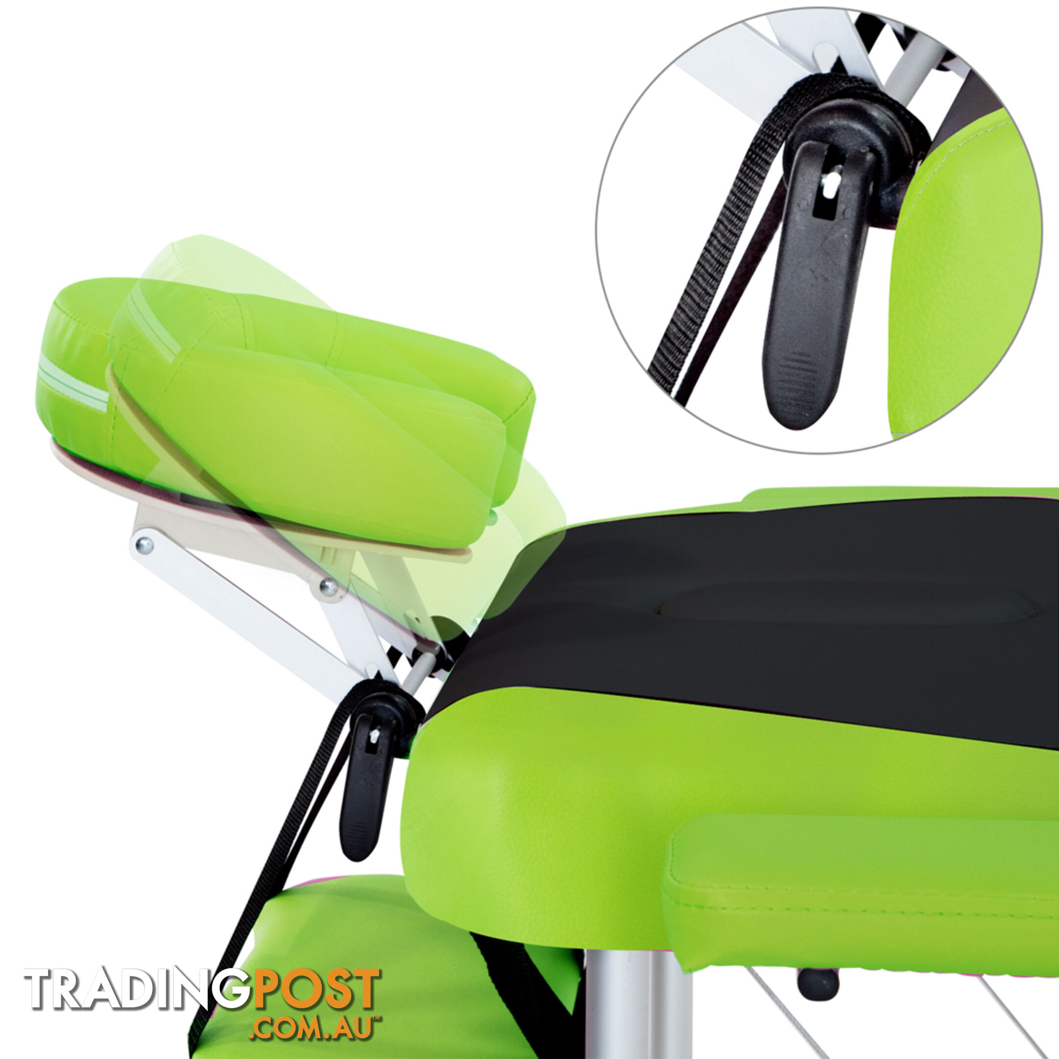 Aluminium Massage Table 3 Fold Green Black