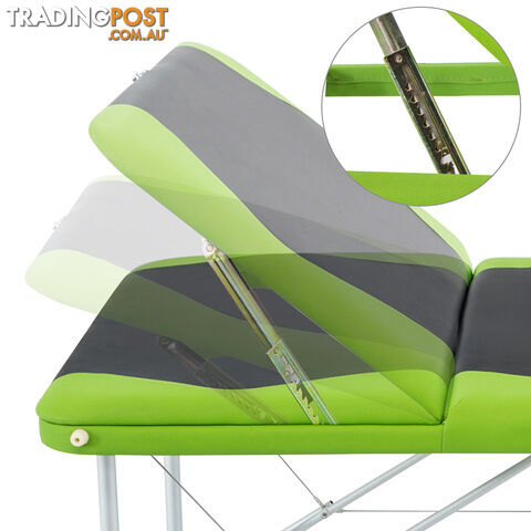 Aluminium Massage Table 3 Fold Green Black