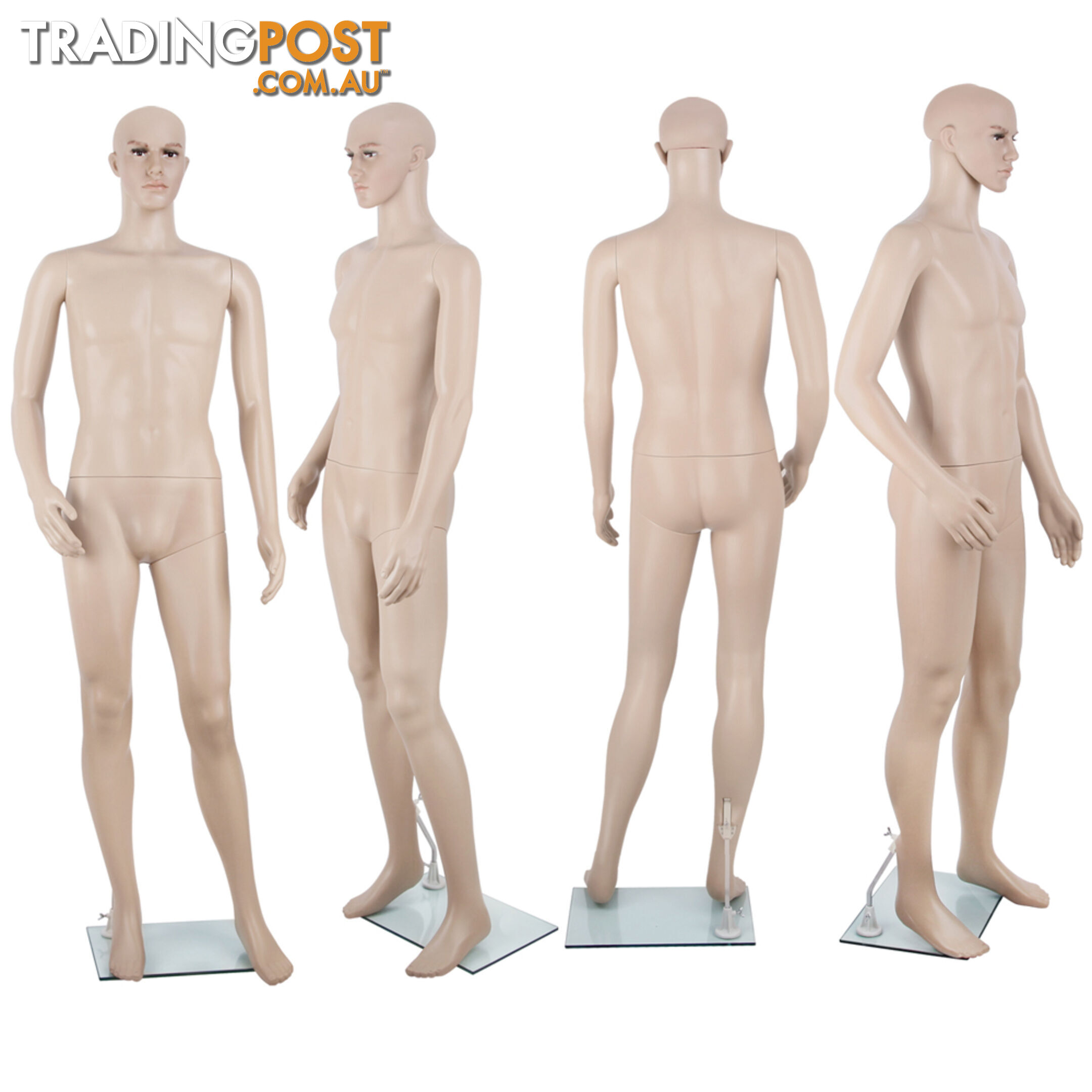 Full Body Male Mannequin Cloth Display Tailor Dressmaker Skin Tone 186cm