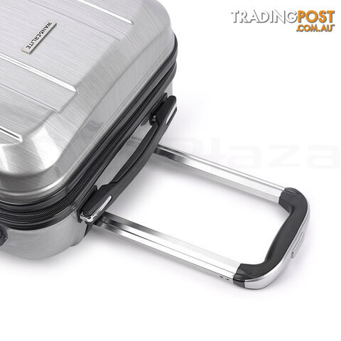 Hard Shell Travel Luggage with TSA Lock Silver