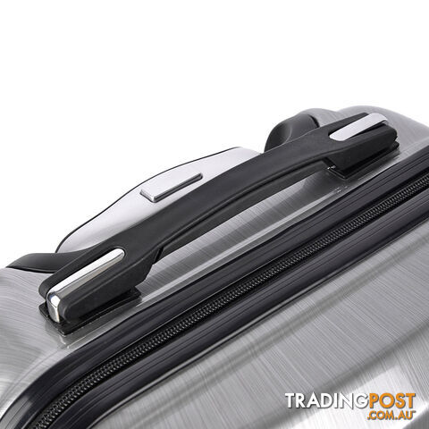 Hard Shell Travel Luggage with TSA Lock Silver