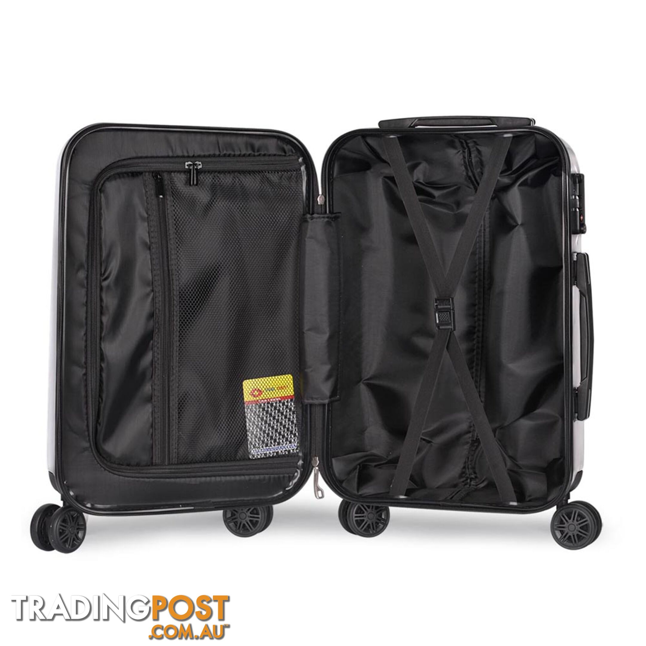 Hard Shell Travel Luggage with TSA Lock Silver