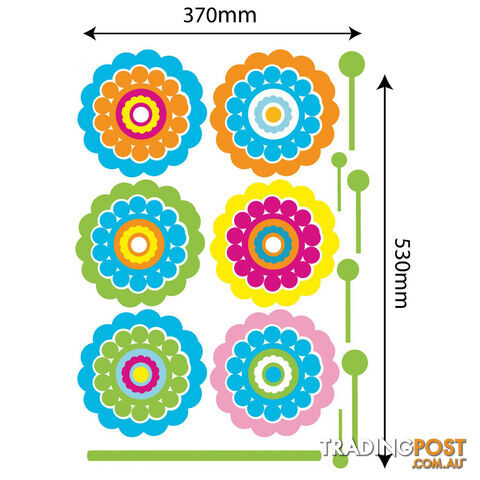 Large Size Colourful Flower Tree Wall Stickers - Totally Movable