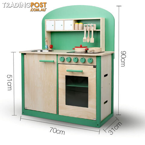 Kids Wooden Play Set Kitchen 8 Piece - Green - photo 2 of 8