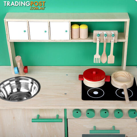 Kids Wooden Play Set Kitchen 8 Piece - Green - photo 5 of 8