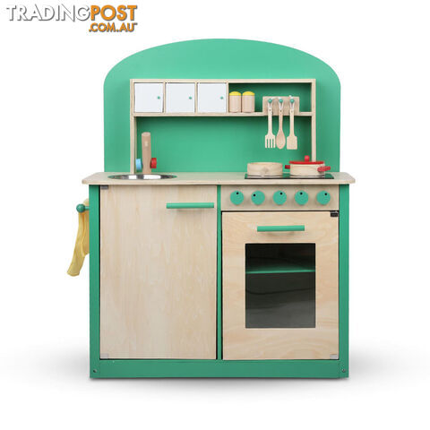 Kids Wooden Play Set Kitchen 8 Piece - Green - photo 3 of 8