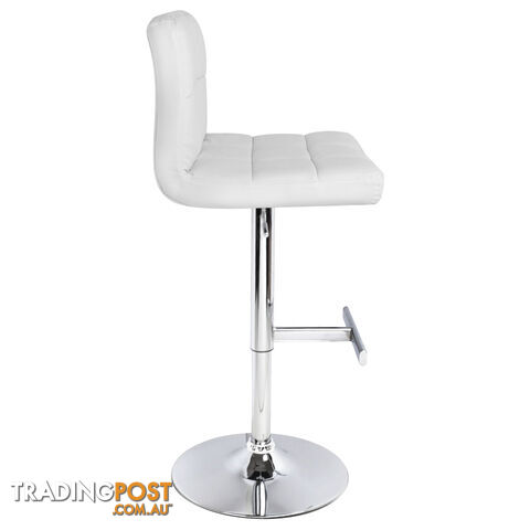 Set of 2 PU Leather Kitchen Bar Stool White