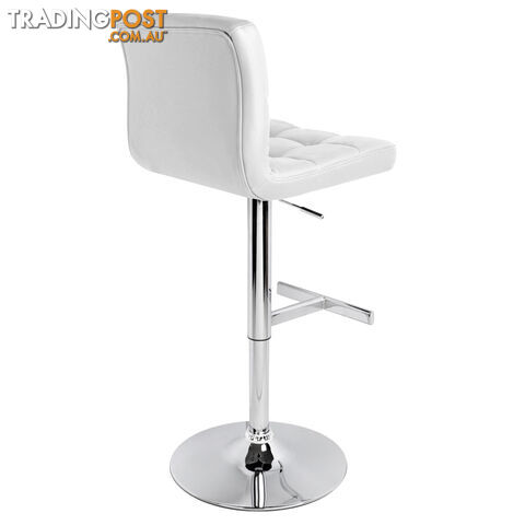 Set of 2 PU Leather Kitchen Bar Stool White