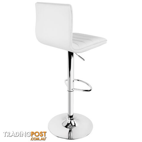 Set of 2 PU Leather Kitchen Bar Stool White