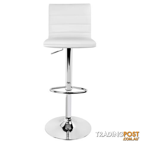 Set of 2 PU Leather Kitchen Bar Stool White