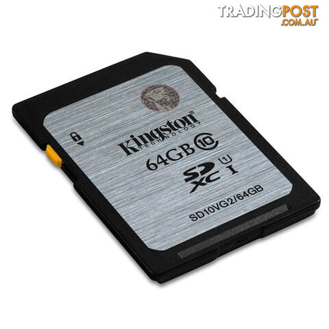 KINGSTON 64GB SDXC Class10 UHS-I 80MB/s Read Flash Card  Retail   (SD10VG2/64GBFR)