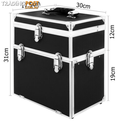 Portable Cosmetic Beauty Carry Case Box Black w/ Mirror - photo 4 of 8
