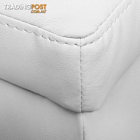 Large Ottoman PU Leather Chest Storage Box Foot Stool White