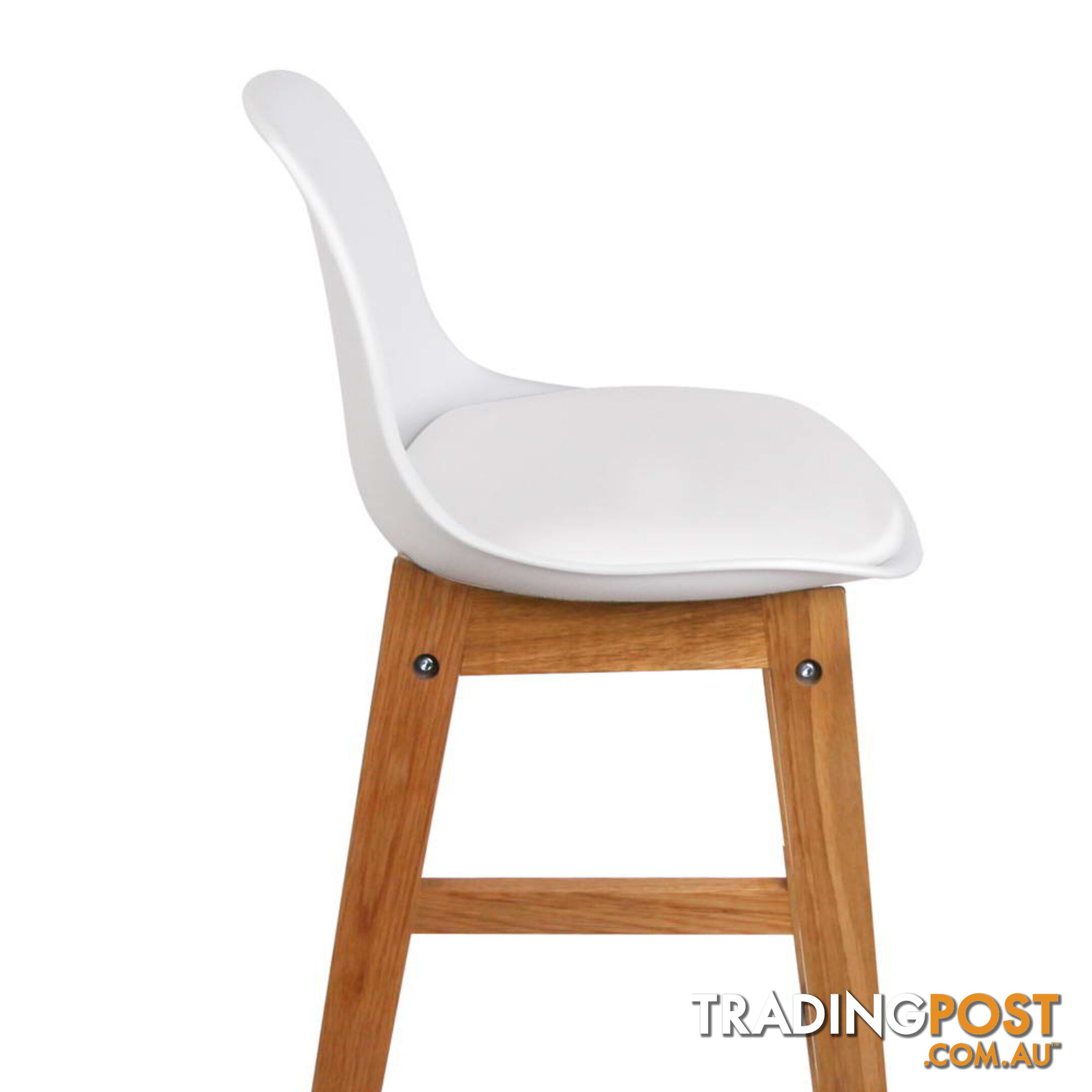 Set of 2 High Seat Back Barstools White