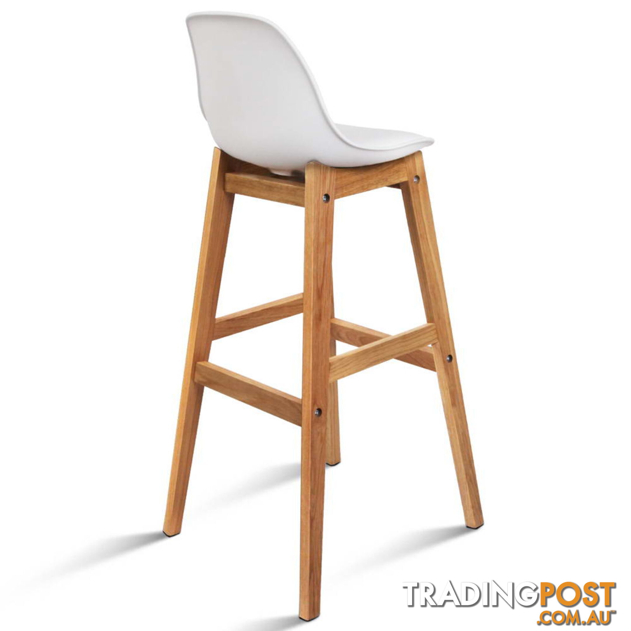 Set of 2 High Seat Back Barstools White