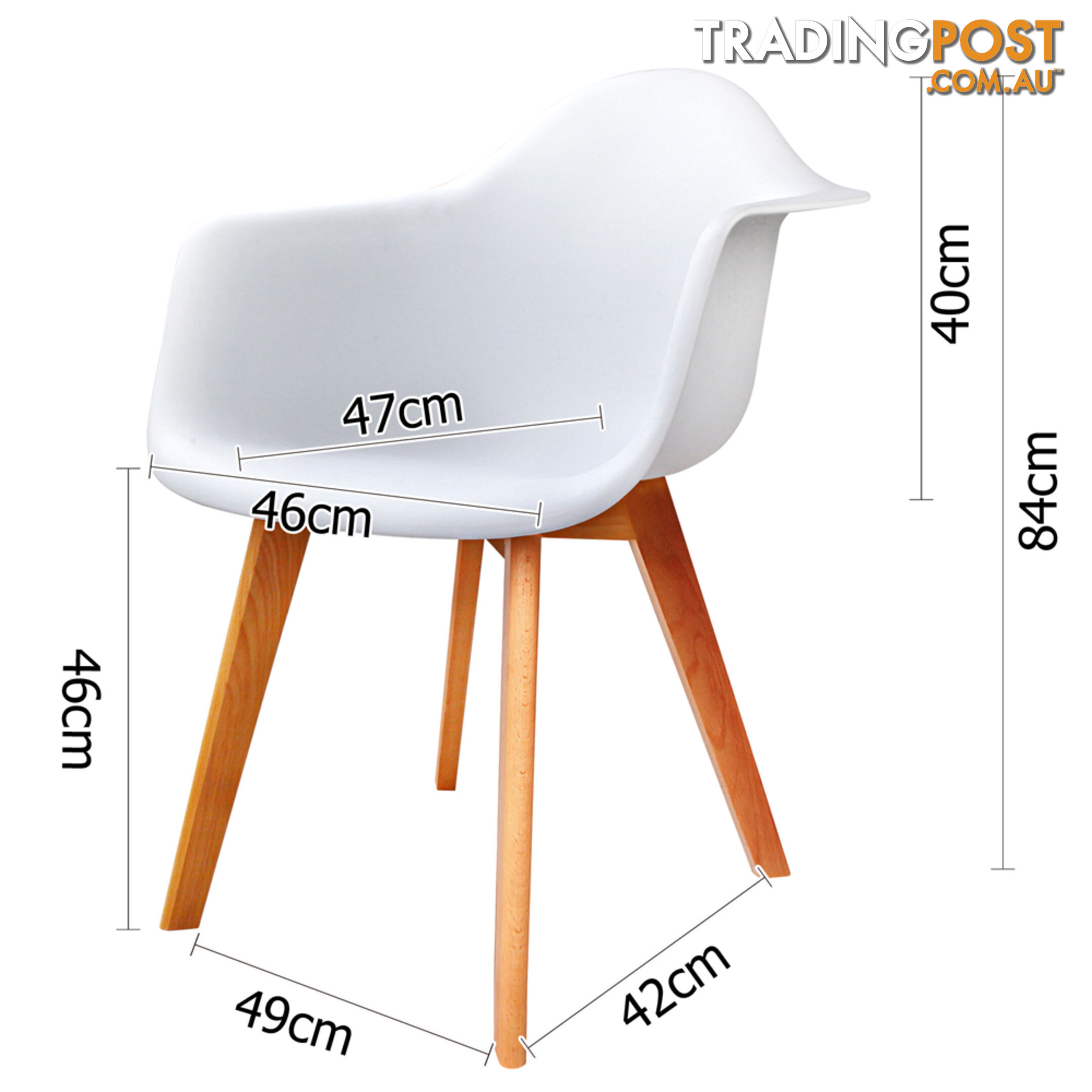 Set of 2 Replica Eames Armchairs White