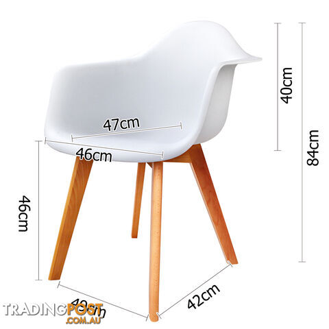 Set of 2 Replica Eames Armchairs White