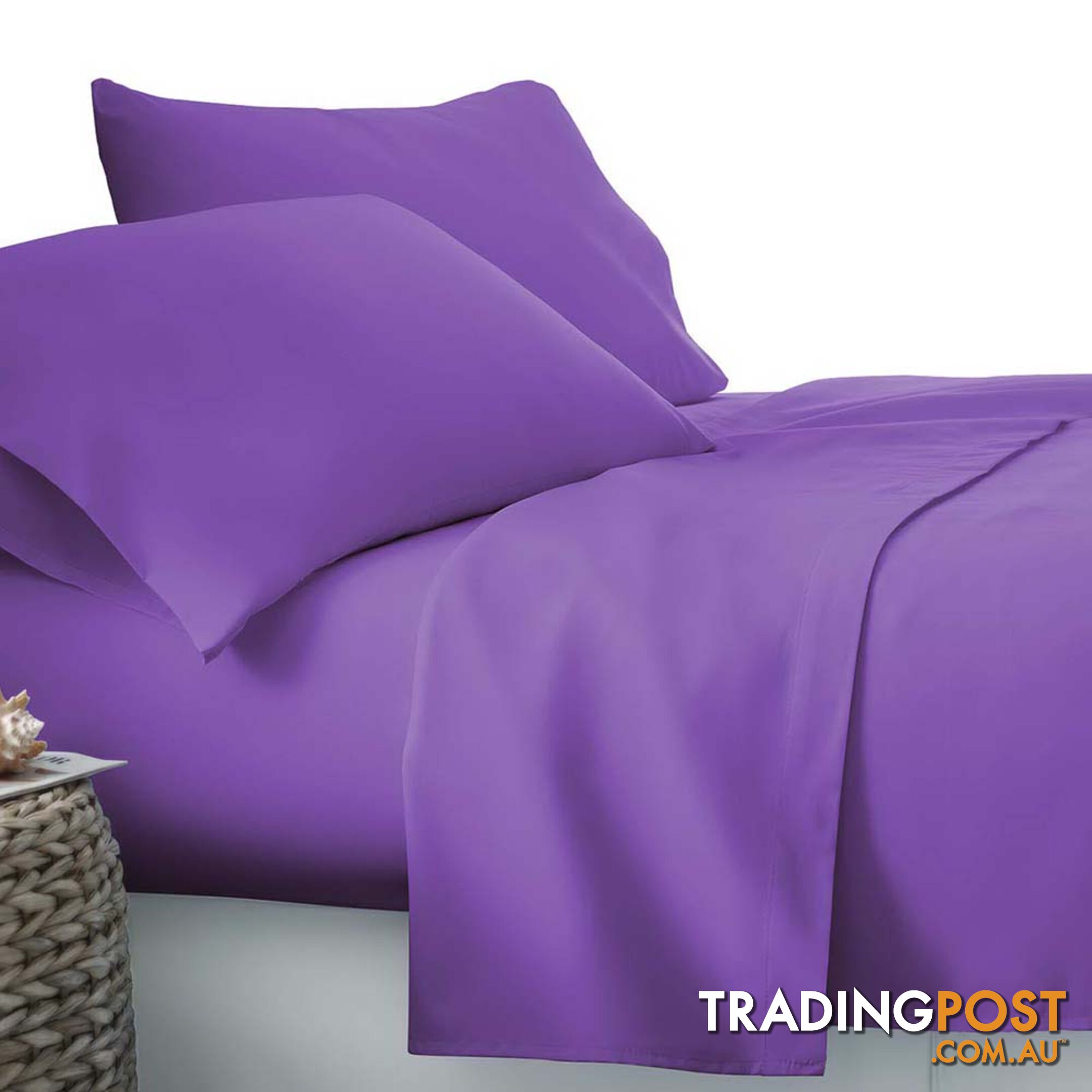 3 Piece Microfibre Sheet Set Single _ Purple