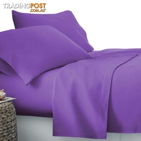 3 Piece Microfibre Sheet Set Single _ Purple