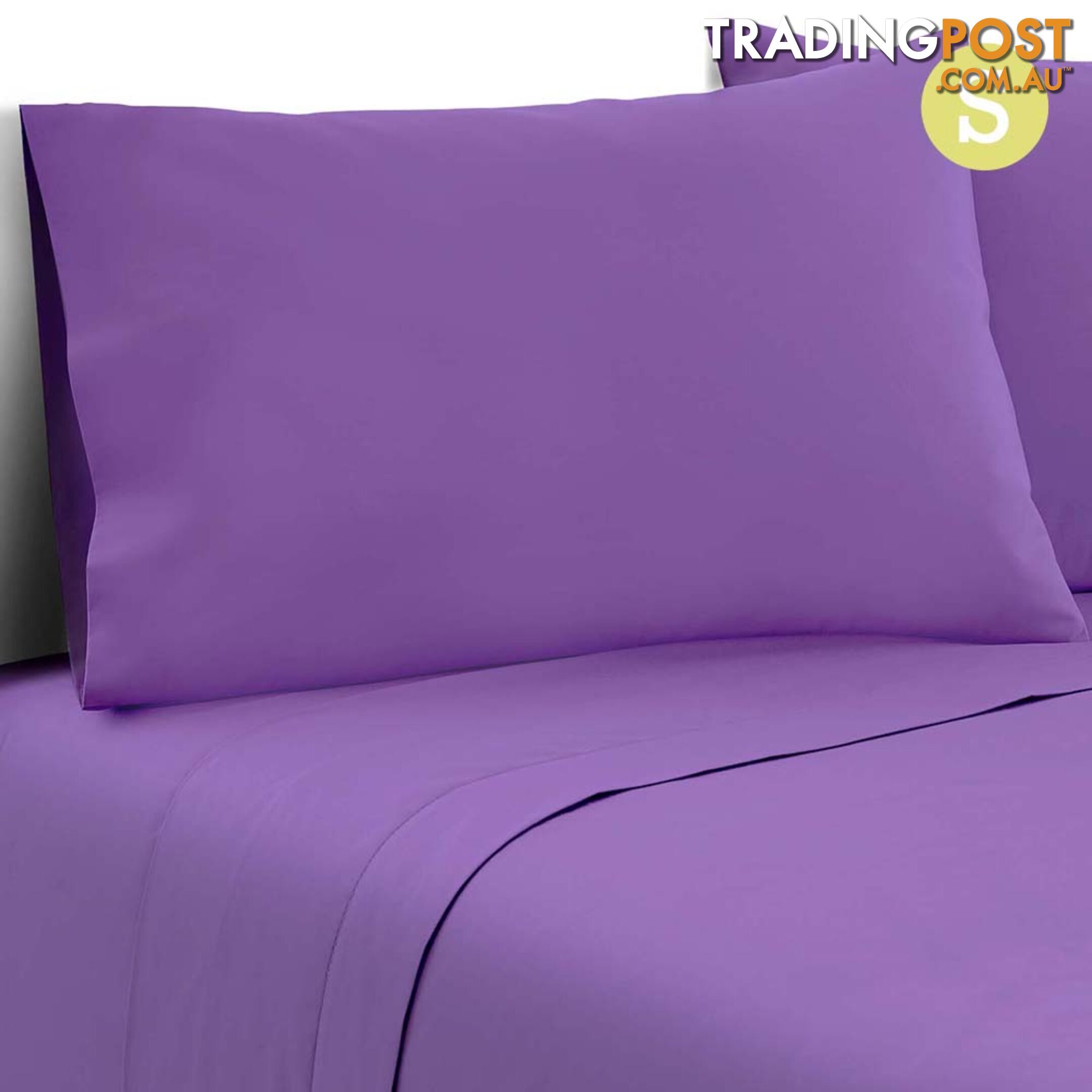 3 Piece Microfibre Sheet Set Single _ Purple