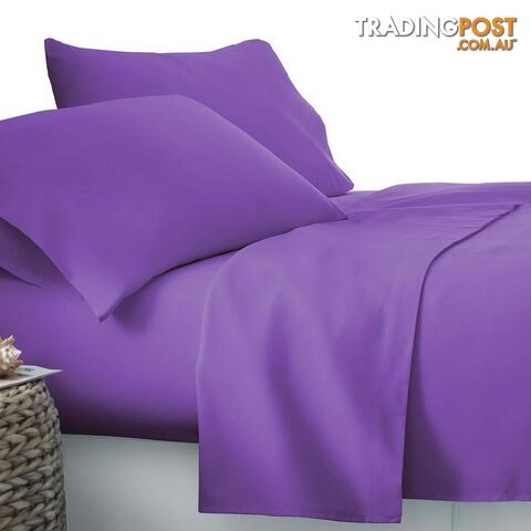 3 Piece Microfibre Sheet Set King Single _ Purple - photo 3 of 4