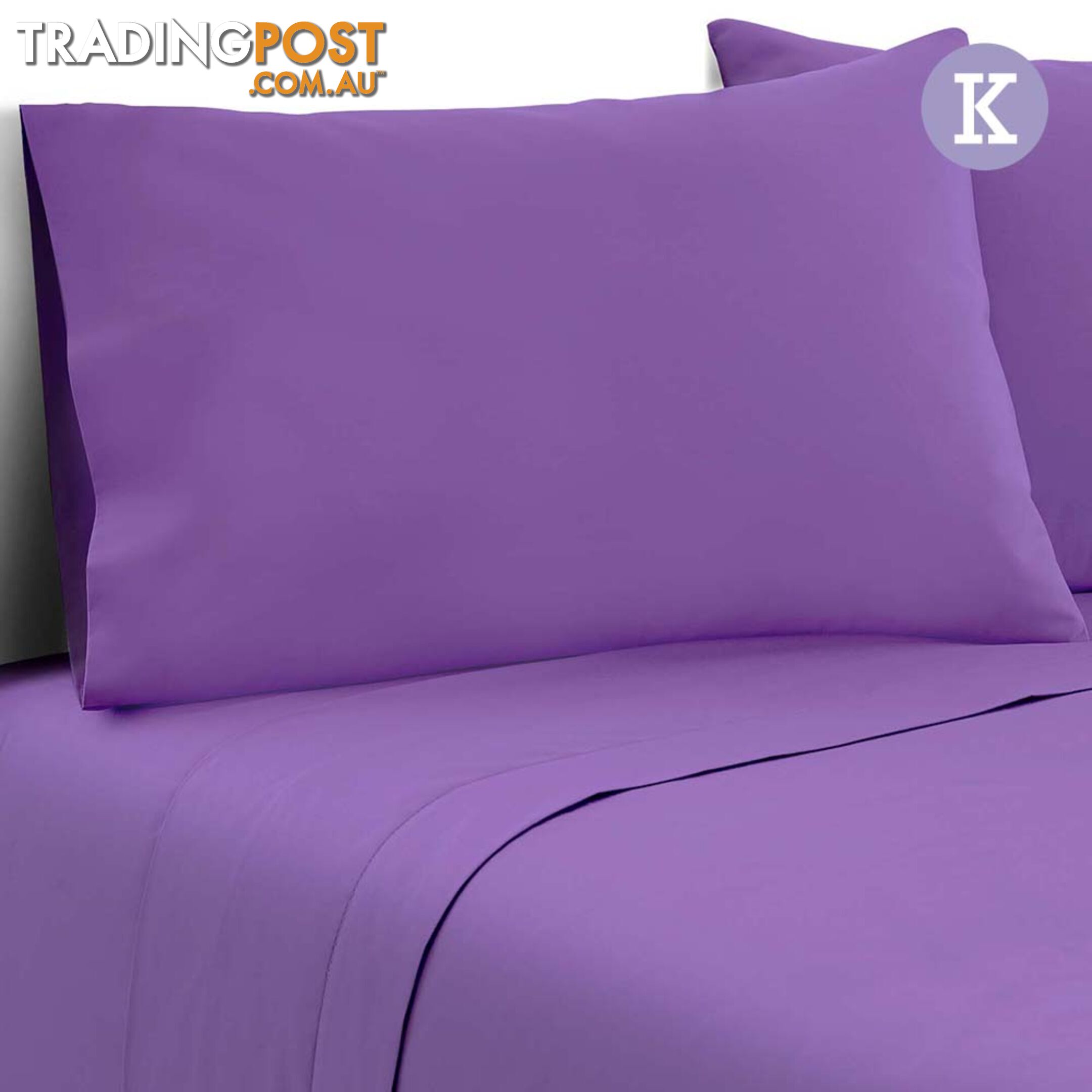 4 Piece Microfibre Sheet Set King _ Purple