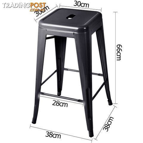 Set of 4 Replica Tolix Kitchen Bar Stool 66cm Black - photo 2 of 8
