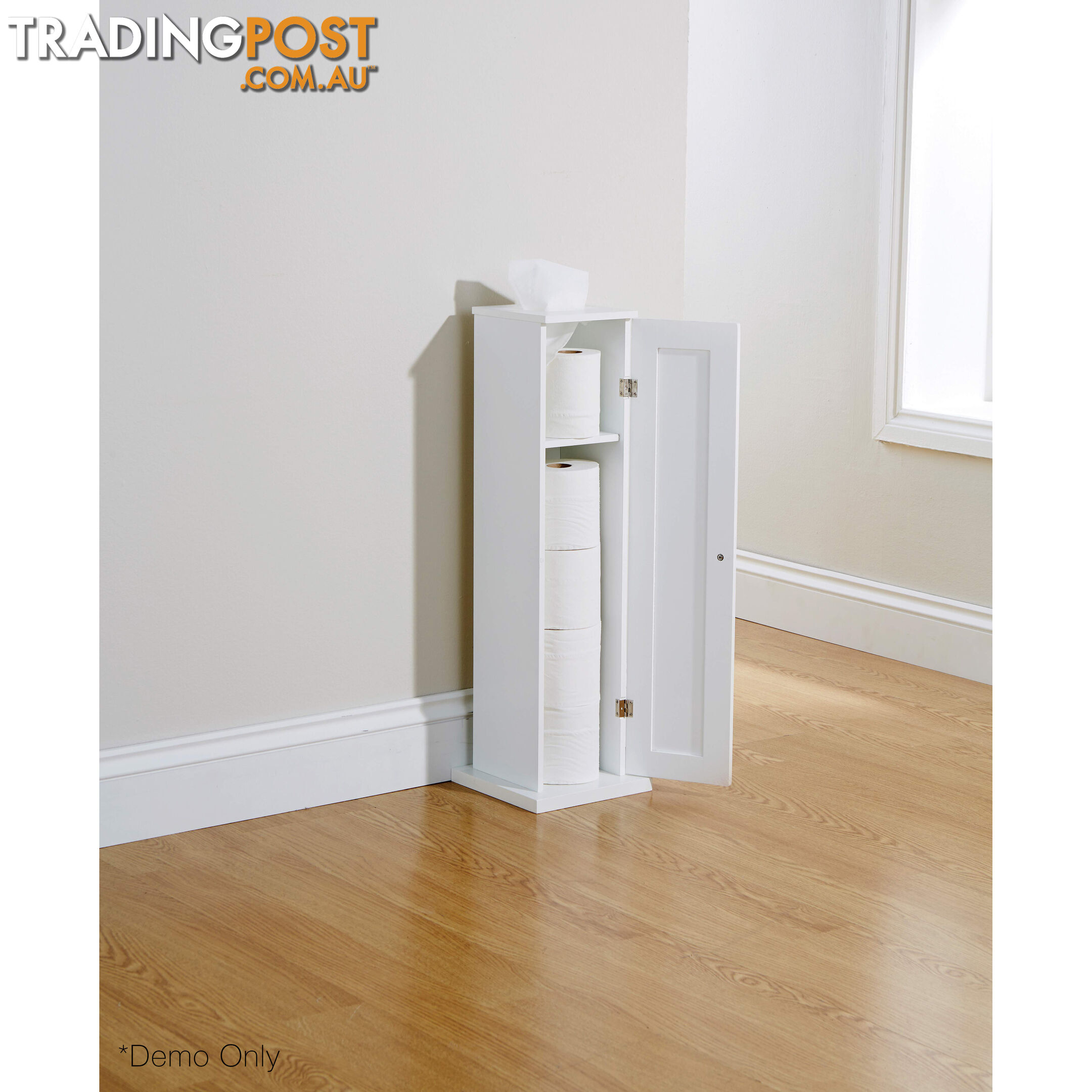 Grace Toilet Roll Cupboard in WHITE