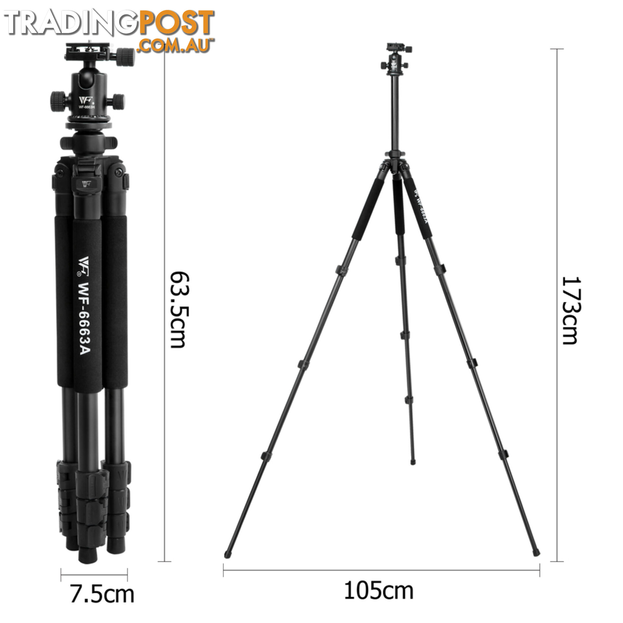 Professional Ball Head Tripod Digital Camera 173cm