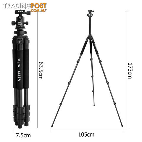 Professional Ball Head Tripod Digital Camera 173cm