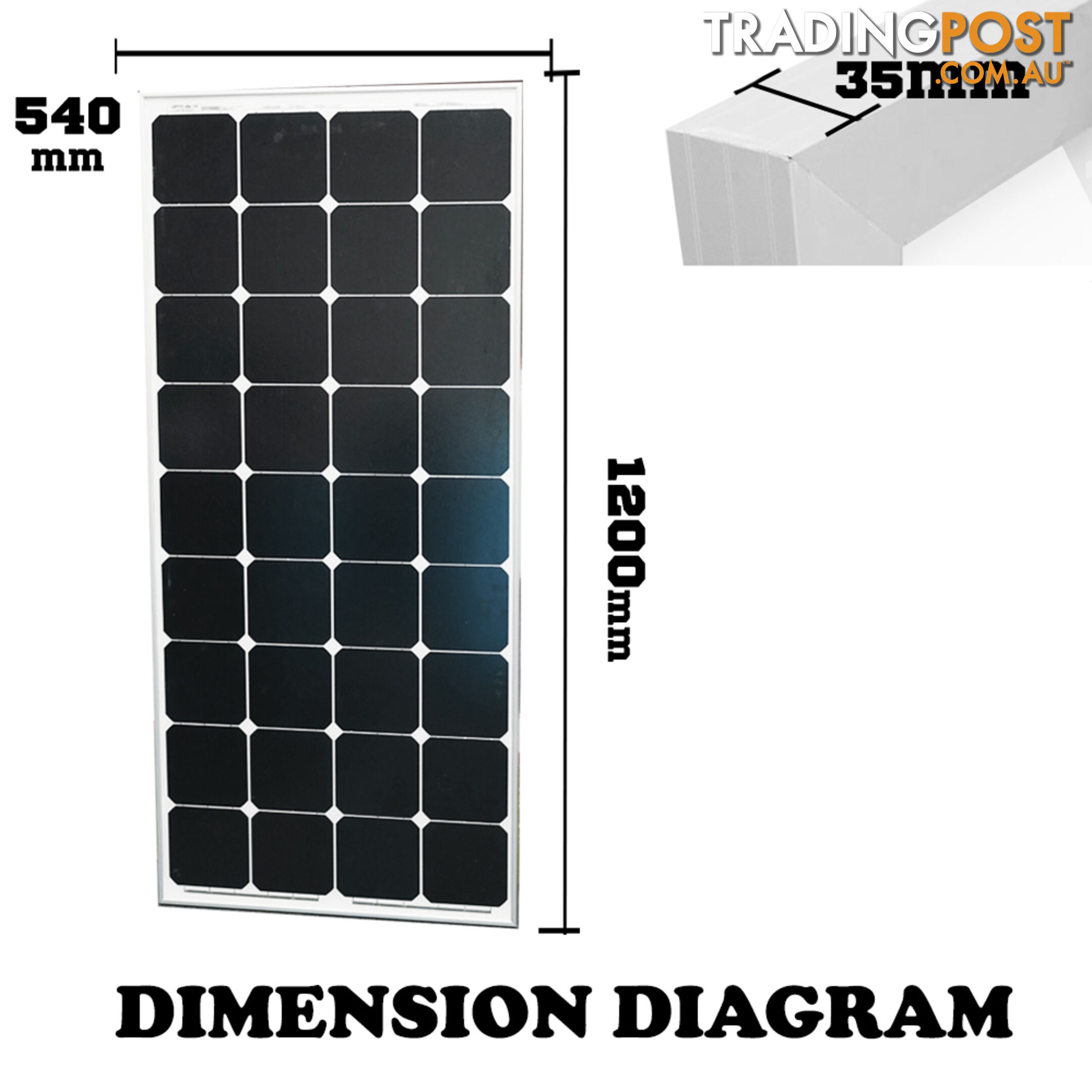 40W Mono Solar Panel Kit Generator Caravan Camping Battery Charging