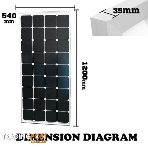 40W Mono Solar Panel Kit Generator Caravan Camping Battery Charging