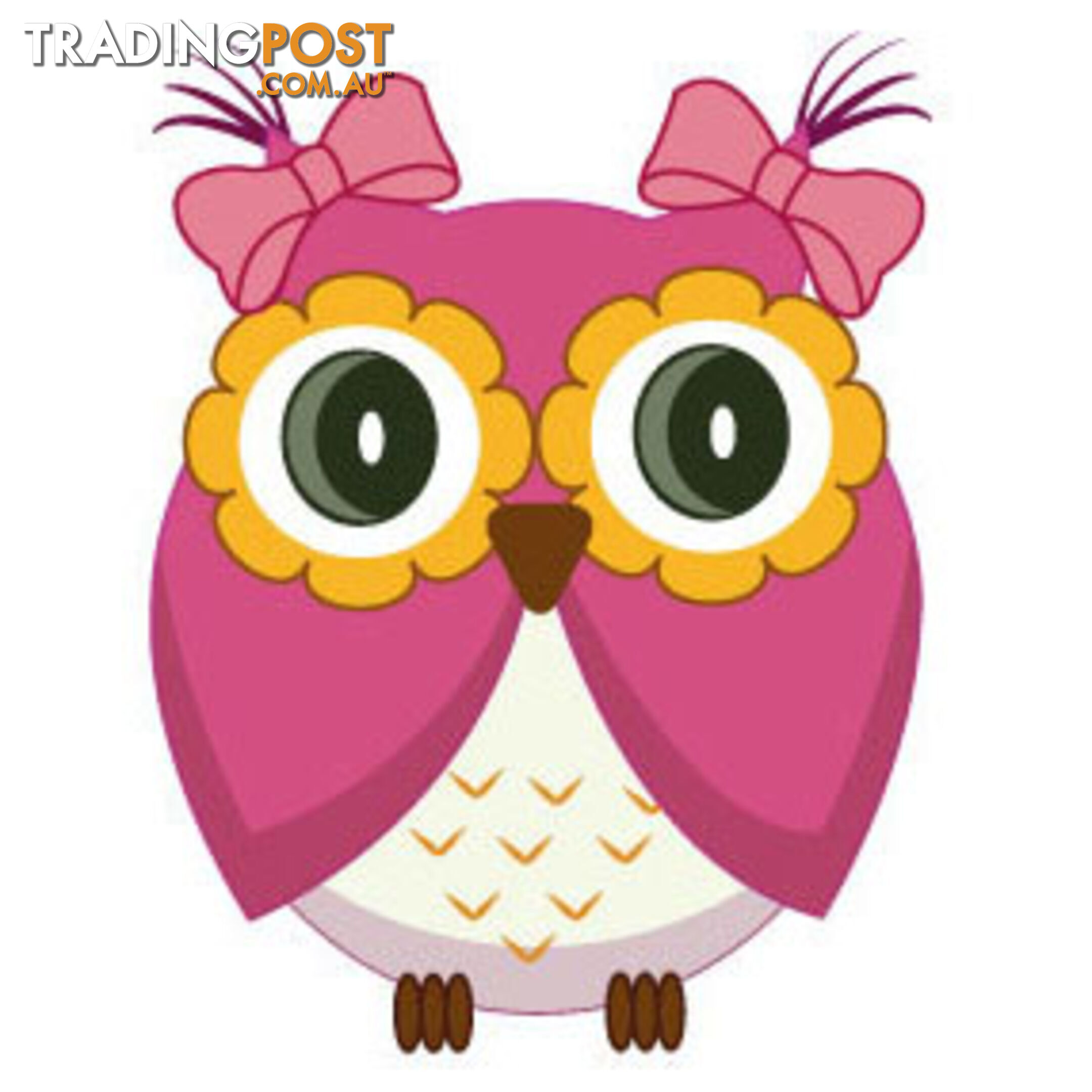 Cute pink owl Wall Sticker - Totally Movable